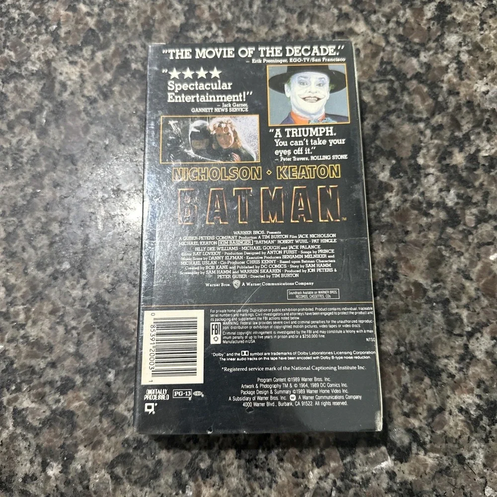 BATMAN - Factory Sealed VHS Video Tape 1989 Jack Nicholson - Keaton‎ - NEW
